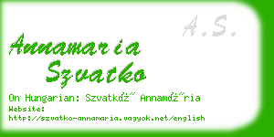 annamaria szvatko business card